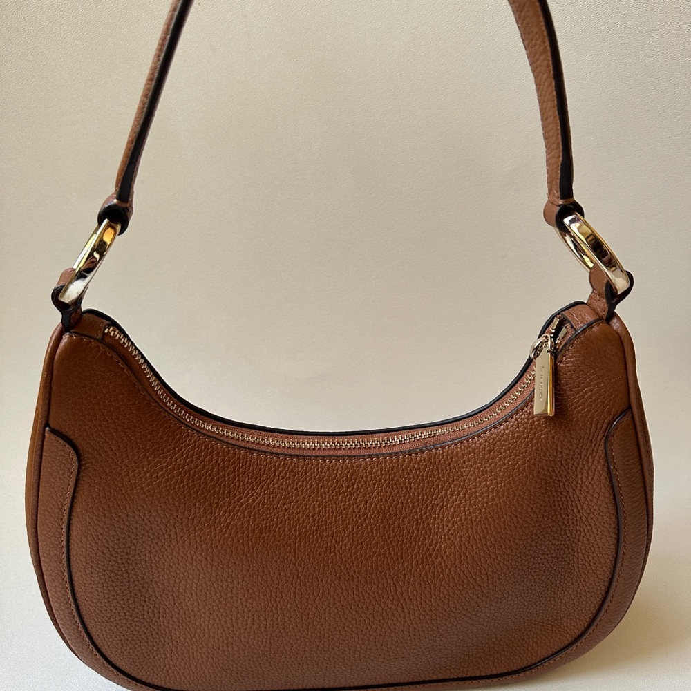 KATE Spade Leila Pebbled Leather Shoulder Bag Purse Warm Gingerbread - Picture 11 of 13